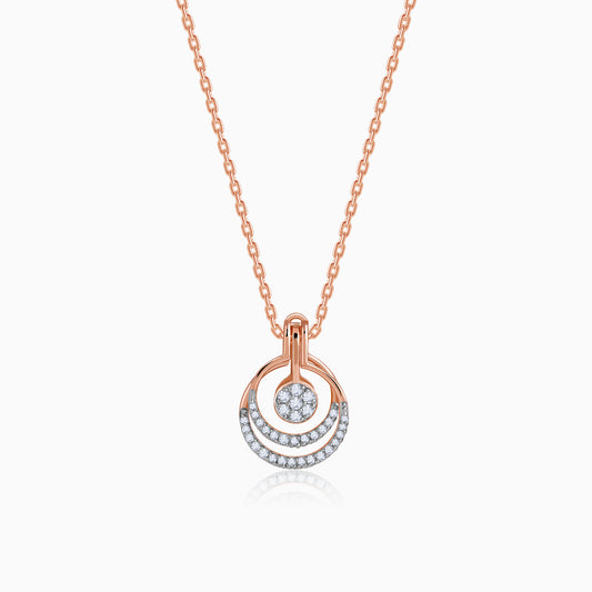 Rose Gold Sparkling Ellipse Diamond Pendant - Rose Gold Pendant for women