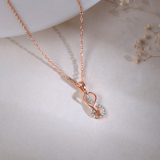 Rose Gold Infinite Extent Lab Grown Diamond Pendant