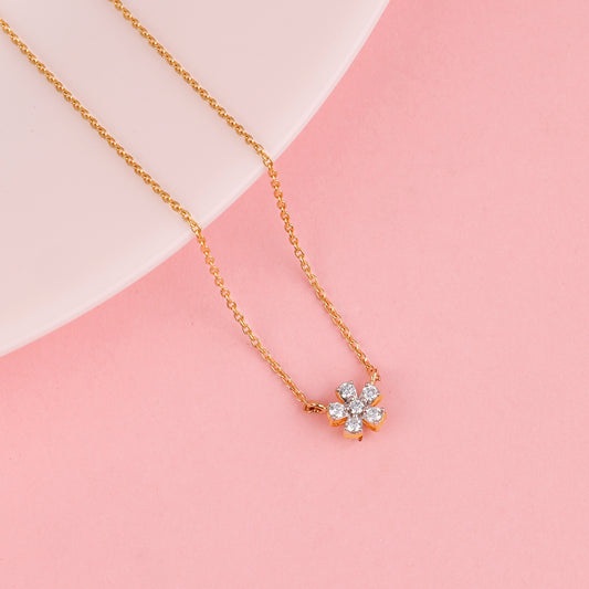 Gold Flora Grace Lab Grown Diamond Necklace
