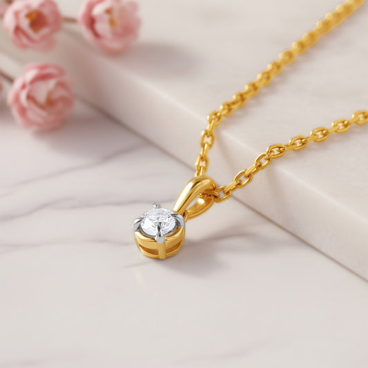Gold Classic Legacy Lab Grown Diamond Solitaire Pendant