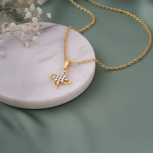 Gold Windmill Lab Grown Diamond Pendant