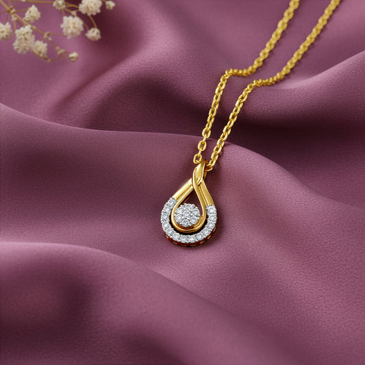 Gold Aura Flow Lab Grown Diamond Pendant