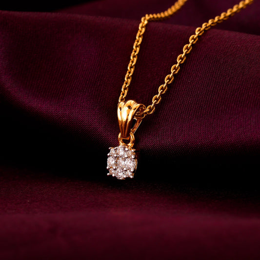 Gold Radiant Raindrop Diamond Pendant