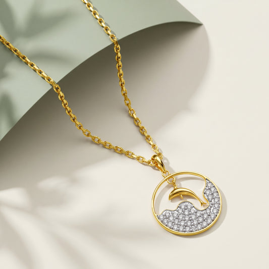 Gold Tidebound Muse Lab Grown Diamond Pendant