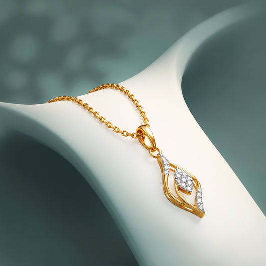 Gold Marquise Drift Lab Grown Diamond Pendant