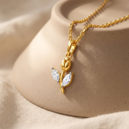 Gold Tulipe Doree Lab Grown Diamond Pendant