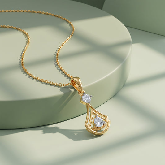 Gold Belle Arc Lab Grown Diamond Pendant
