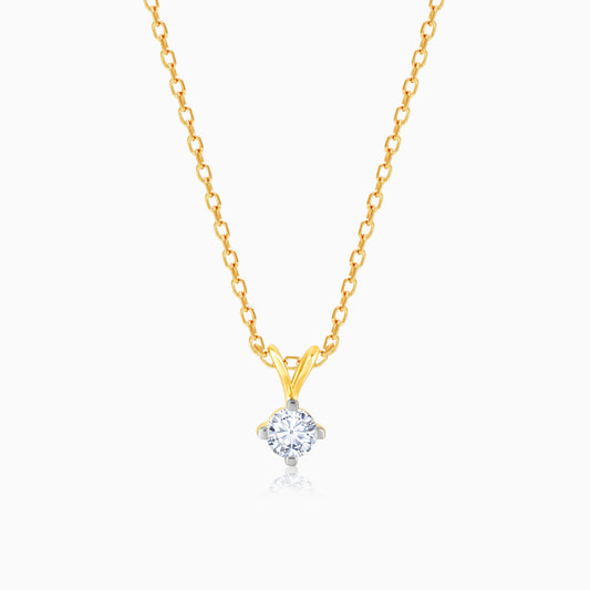 Gold Mystic Beauty Solitaire Diamond Pendant
