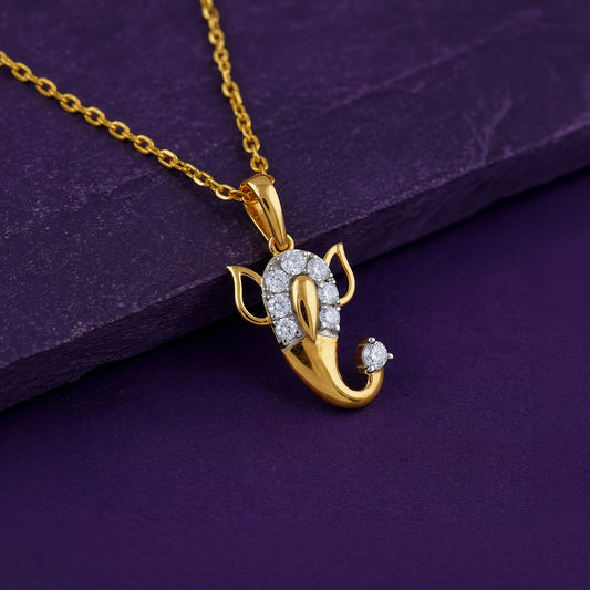 Gold Vighneshvara Lab Grown Diamond Pendant