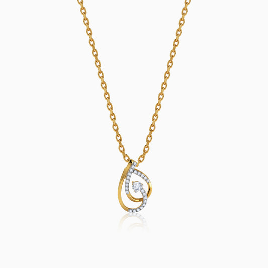 Gold Loop Twist Lab Grown Diamond Pendant