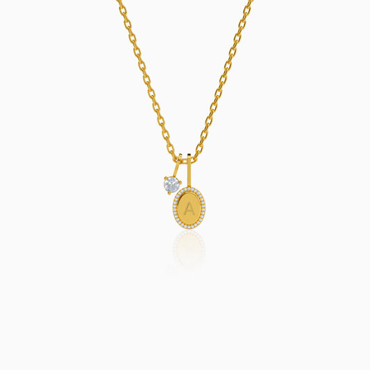 Personalised Gold Forever You Lab Grown Diamond Initial Pendant (9K)