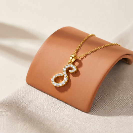 Personalised Gold Pretty Lab Grown Diamond Initial Pendant