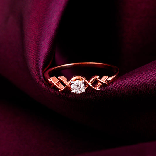 Rose Gold Timeless Grace Solitaire Diamond Ring