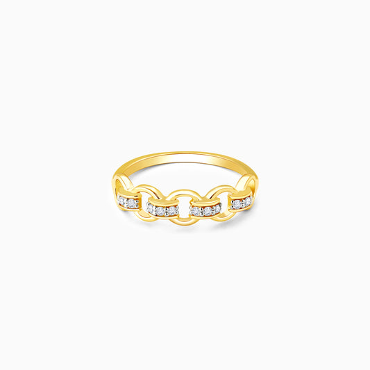 Gold Classic Interlocked Diamond Ring
