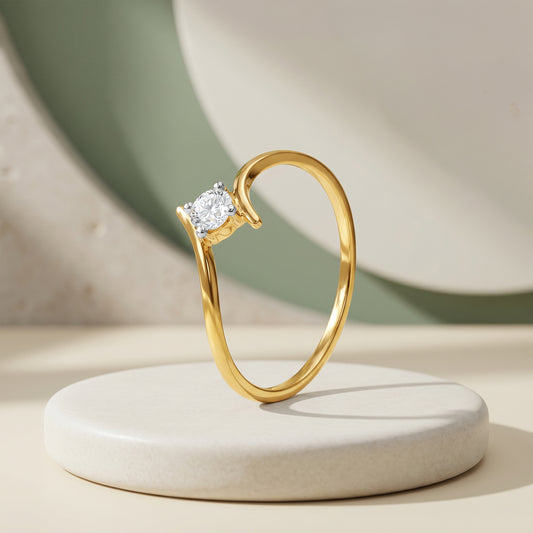 Gold Volute Grace Lab Grown Diamond Ring (Size 12)