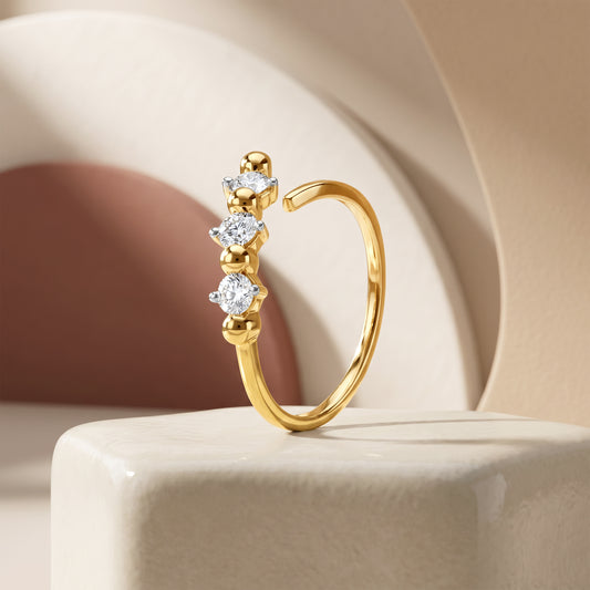 Gold Cascade Royale Lab Grown Diamond Ring (Size 12)