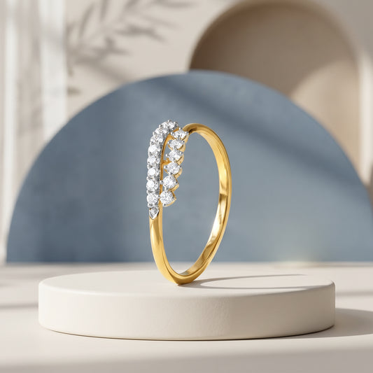 Gold Aurore Crest Lab Grown Diamond Ring (Size 12)