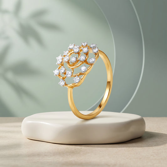 Gold Tourbillon Luxe Lab Grown Diamond Ring (Size 12)