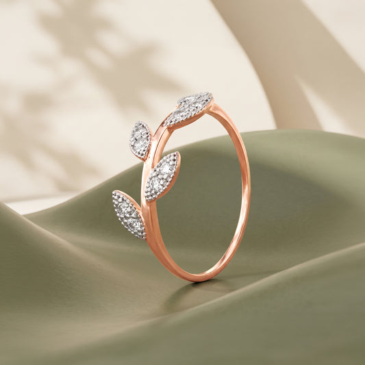 Rose Gold Laurel Whisper Lab Grown Diamond Ring (Size 12)