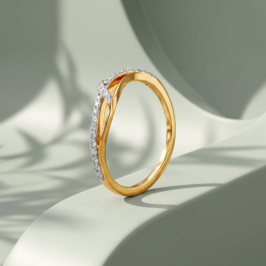 Gold Serene Drift Lab Grown Diamond Ring (Size 12)