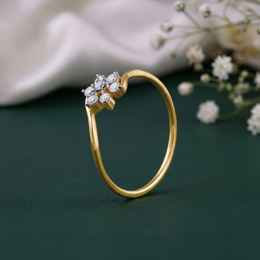 Gold Floral Florish Lab Grown Diamond Ring (Size 12)
