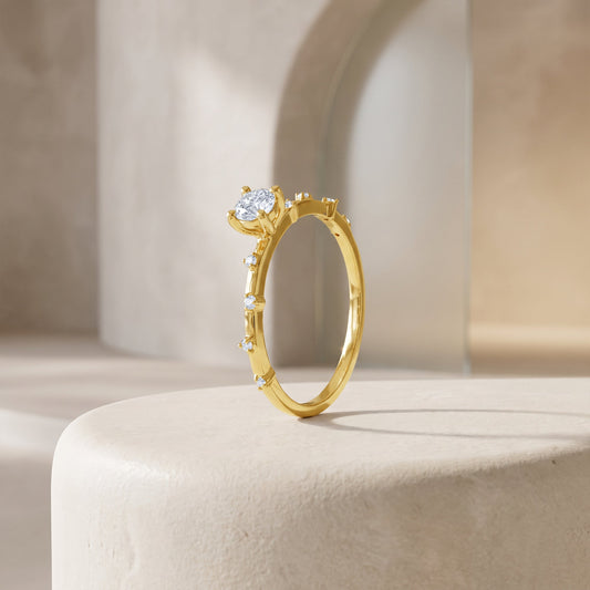Gold Solstice Whisper Lab Grown Diamond Ring (Size 12)