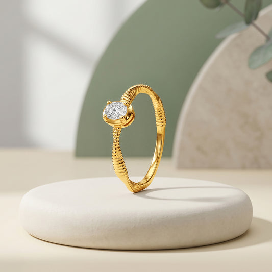 Gold Soleil Whisper Lab Grown Diamond Ring (Size 12)