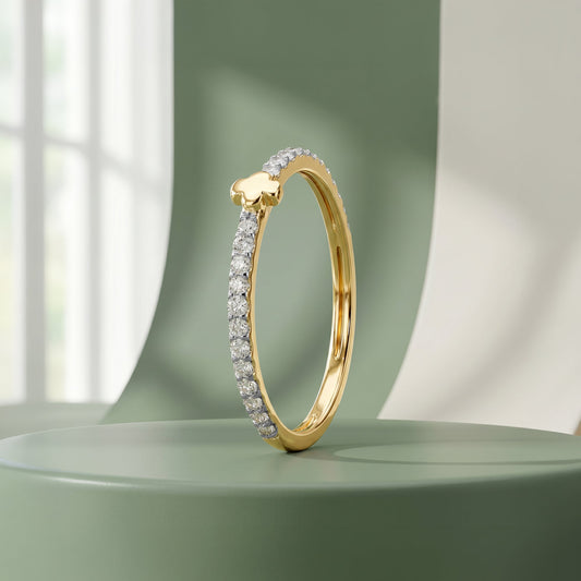 Gold Petal of Luck Lab Grown Diamond Ring (Size 12)
