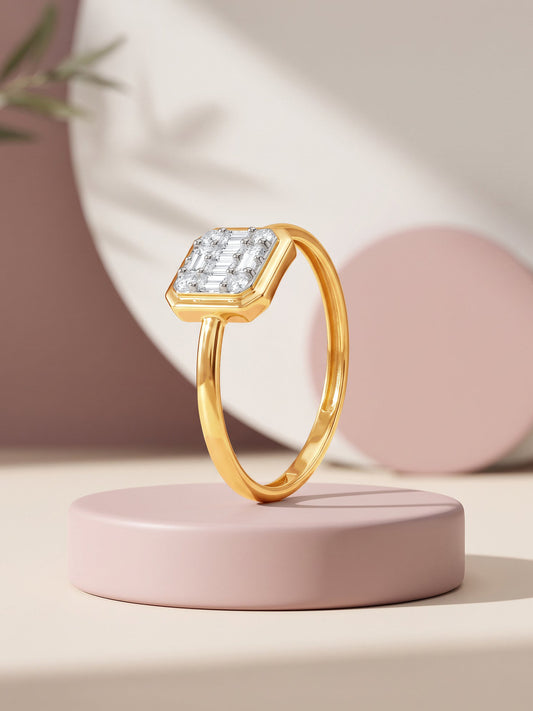 Gold Luminous Aura Lab Grown Diamond Ring (Size 12)
