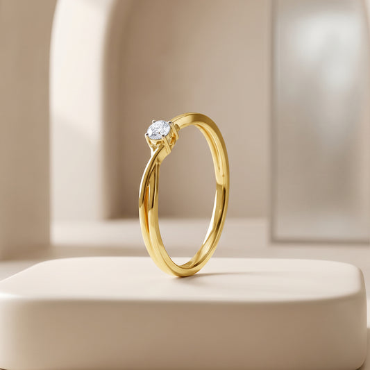 Gold Twine of Light Lab Grown Diamond Ring (Size 12)