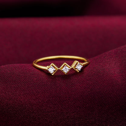 Gold Classic Triplet Diamond Ring