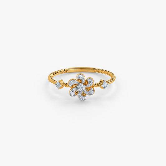 Gold Flower Reverie Lab Grown Diamond Ring (Size 12)
