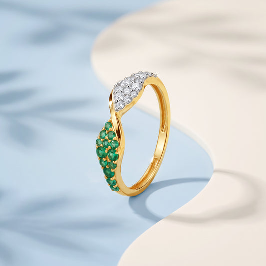 Gold Vasantlata Lab Grown Diamond Ring (Size 12)