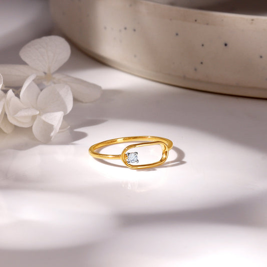 Gold Radiant Grace Diamond Ring