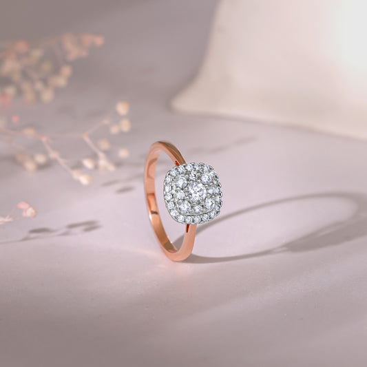 Rose Gold Pristine Cluster Lab Grown Diamond Ring