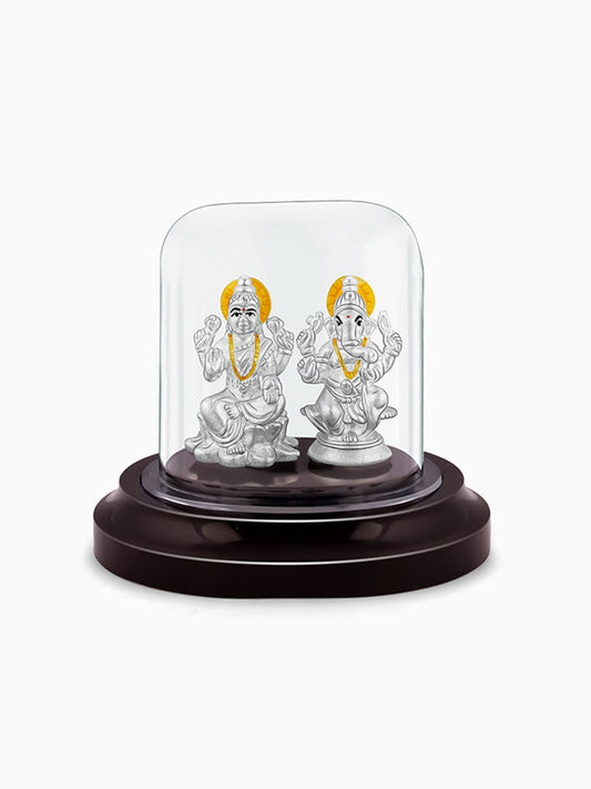 Silver Ganapathi & Lakshmi Idol