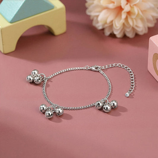 Silver Cute Orb Kids Anklet (0 - 1 Years)