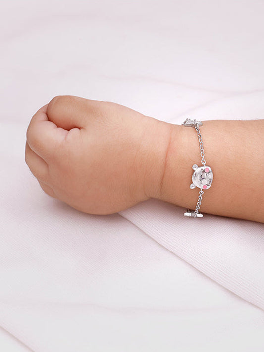 Silver Kitten Charm Kids Bracelet (0 - 2 Years)