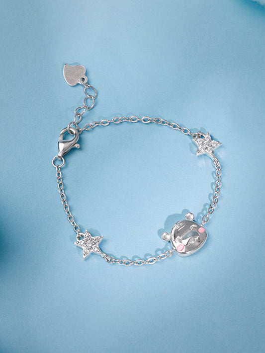 Silver Kitten Charm Kids Bracelet (0 - 2 Years)