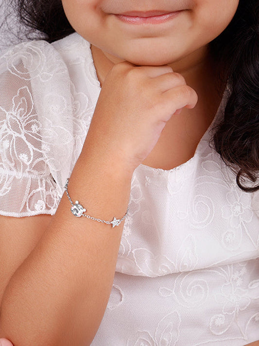 Silver Kitten Charm Kids Bracelet (2 - 8 Years)