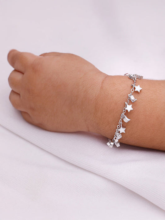 Silver Star Moon Kids Bracelet (0 - 2 Years)