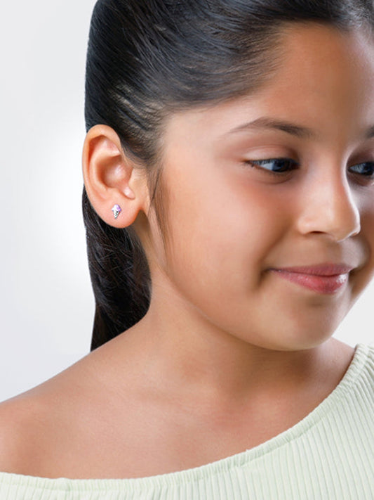 Silver Baby Cone Kids Studs