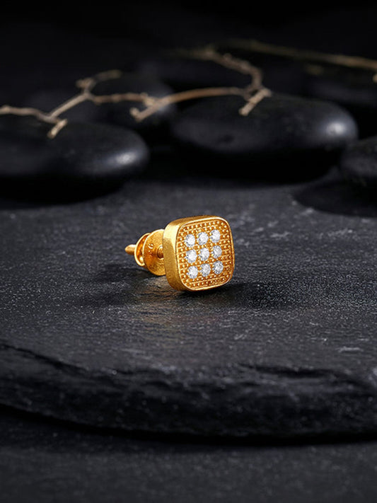 Golden Modern Spark Stud For Him