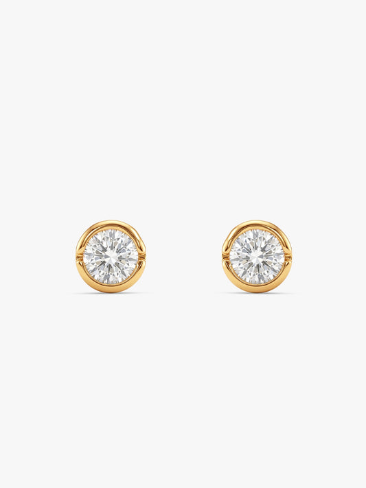 Golden Luminous Zircon Stud For Him