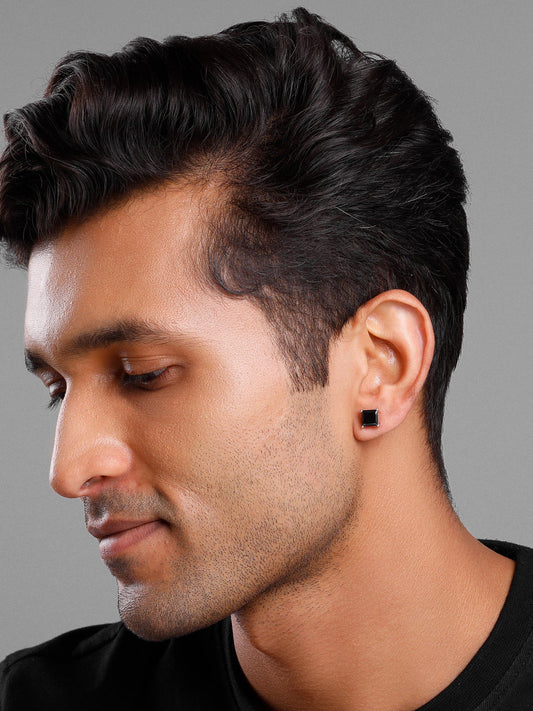 Silver Black Shadow Stud For Him