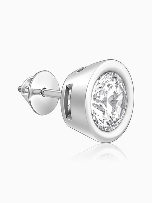 Silver Zircon Stud For Him