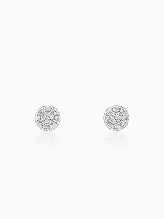 Silver White Ice Stud For Him