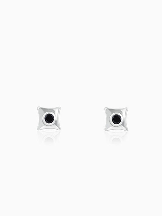 Silver Black Starburst Stud For Him