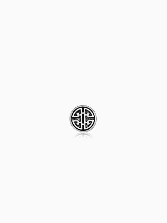 Oxidised Zen Circle Stud For Him
