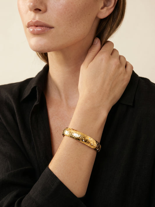 OnnMe by GIVA Lucky Charm Gold Plated Bangle Bracelet